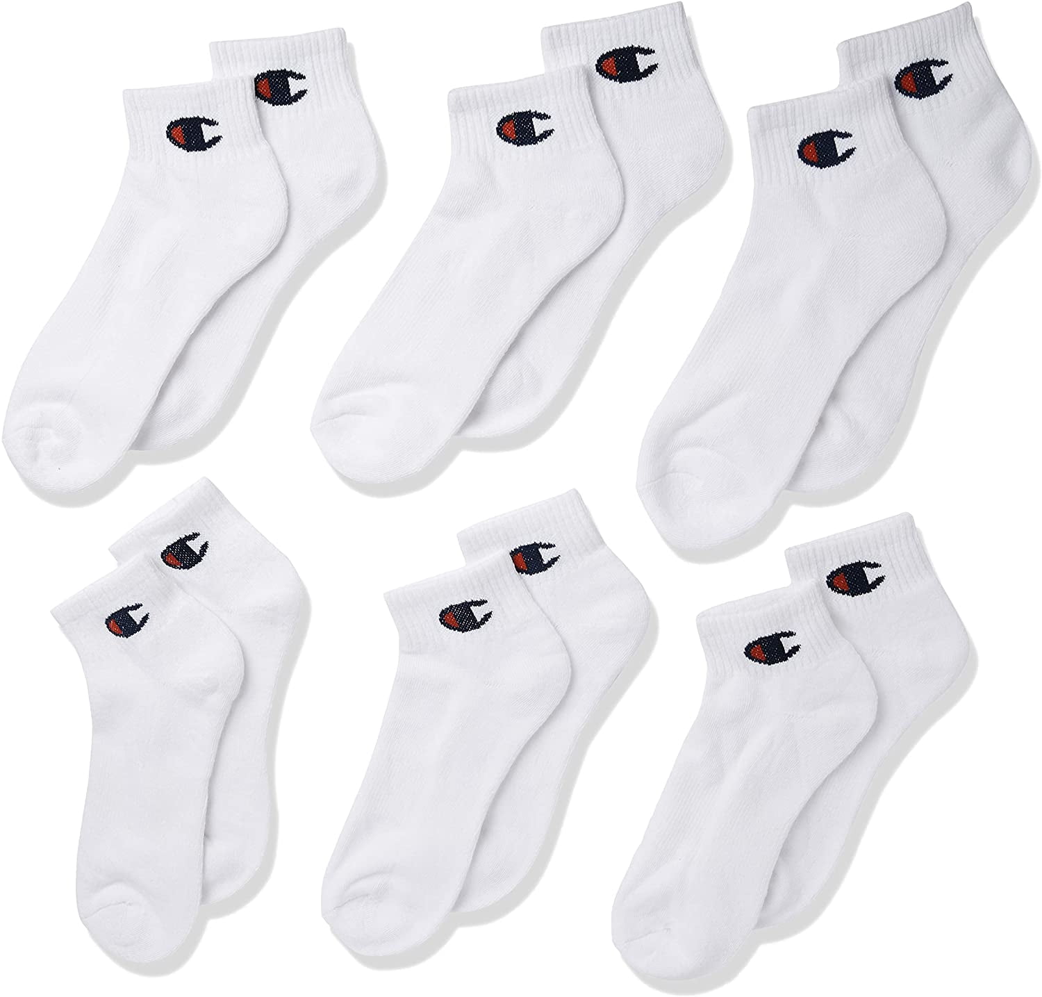 Champion, Adult Men's, Athletic Ankle Sock, 6-Pack, Size 6-12