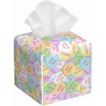 Tissue Box Cover Valentine's Day Conversation Candy Heart Tissue Box Holder Tissue Box Cover Square Decorative Bathroom, Bedroom Or Office