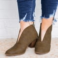 thumbnail image 2 of Kcodviy Bottes à la Cheville pour Femmes Bottes de Pluie pour Femmes Bottes Courtes Épaisses pour Femmes Bottes Confortables pour Femmes Chaussures Rétro Bottes en Cuir, 2 of 6