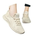 thumbnail image 3 of Daznico Women's Fly Weave Running Shoes - Breathable Mesh Platform Sneakers for Casual Wear,Color:Beige,Size:6.5, 3 of 8