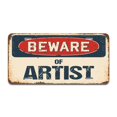 thumbnail image 1 of SignMission A-LP-04-90 Beware of Artist Aluminum License Plate, 1 of 1