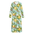 thumbnail image 5 of SEANATIVE Women's Nightshirt with Button Front Cozy Long Sleeve Pajama Dress Full-Length Pjs Nightgown House Coat for Lounge Sleep Home, 2XL, Lemon Flower Strawberry, 5 of 7
