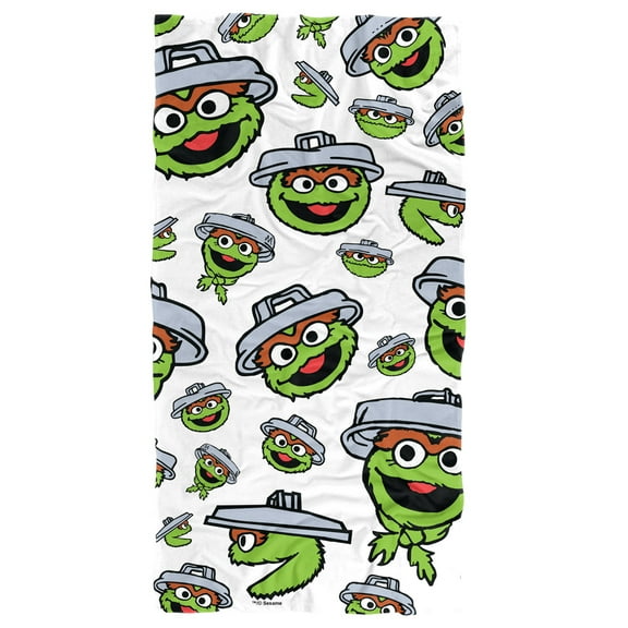 Sesame Street Oscar Face Pattern Officially Licensed Beach Towel 30' X 60'