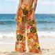 thumbnail image 1 of Pantalones de playa de gasa ligeros para mujer con protección solar, pantalones anchos de estilo bohemio estampados, blusa para mujer, 1 of 7