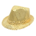 thumbnail image 4 of Sombrero de jazz con lentejuelas,Sombrero de vaquero con lentejuelas,accesorio para disfraz,Sombrero Fedora de lentejuelas brillantes para hombre y mujer,accesorio para fiestas,Sombrero de jazz, 4 of 8