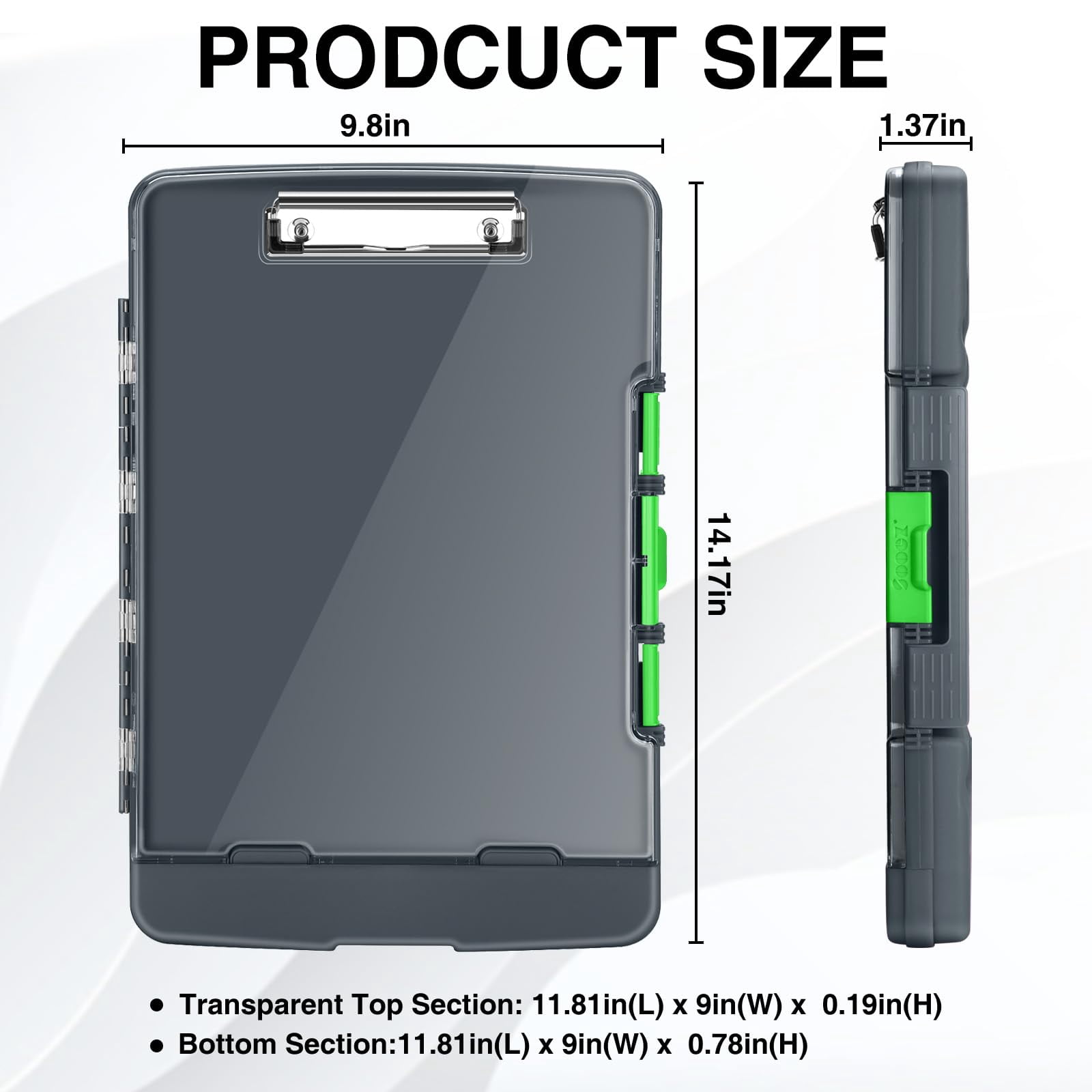 Clipboard With 2 Storage & Pen Holder  Heavy Duty Clip Boards 8.5x11 Dual Clearview Dry Erase Real Hinge High Capacity School Office Supplies