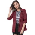 thumbnail image 2 of INSPIRE CHIC Veste Utilitaire pour Femme Unie à Taille Coulissante avec Poches à Rabat, 2 of 6