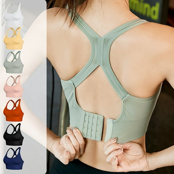TFixol Sujetador deportivo para mujer con espalda cruzada y hueco, acolchado, push inalámbrico