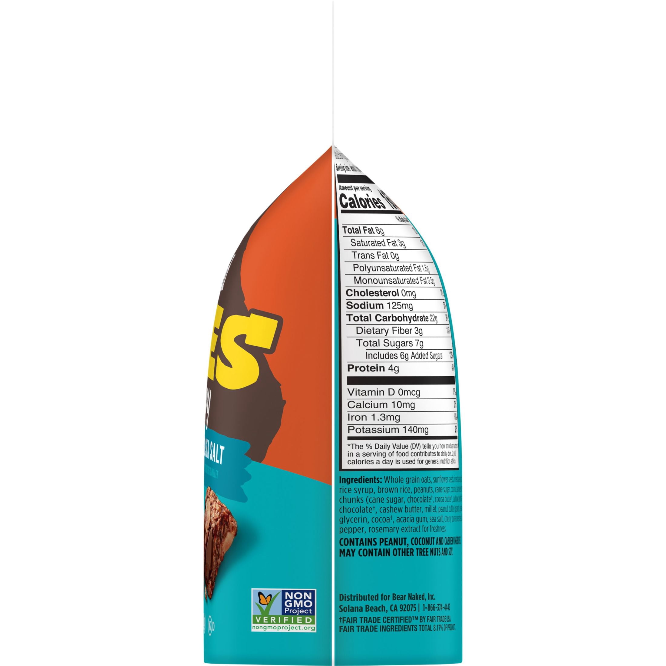 Bear Naked Dark Chocolate and Sea Salt Granola Bites, Gluten Free, 7.2 oz Bag