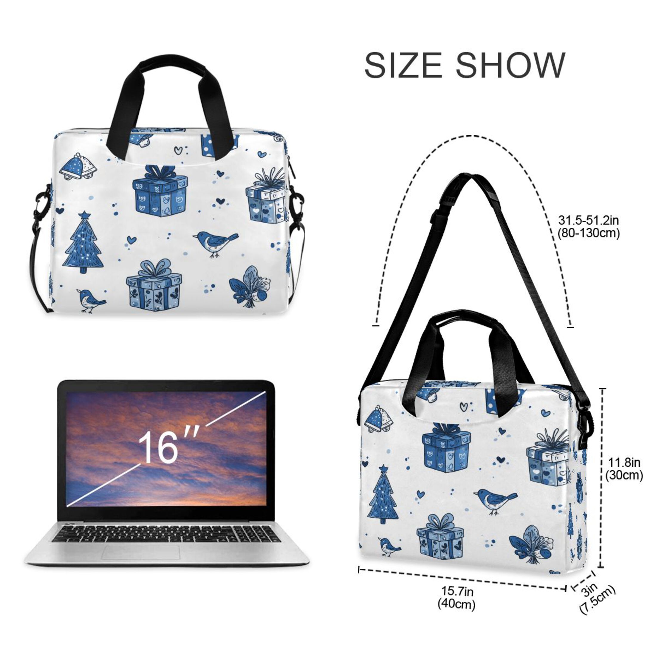 Laptop Bag Laptop Briefcase 15.7 x 3 x 11.8 Inches Laptop Bag Briefcases Laptop Storage Travel Laptop Bag Work Laptop Bag Gifts and Birds
