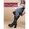 thumbnail image 6 of Women's Extra Wide Calf Knee High Boots True Wide Width Platform Chunky Heeled Gogo Boots Rounded Toe Block Heel Tall Boot for Women., 6 of 7