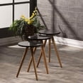 thumbnail image 6 of Black Marble Nesting Coffee Tables 3 PCS,Round Side Table With Wooden Legs,Set of 3 Small Accent Table, Nightstand Modern End Table for Living Room Bedroom,Nesting Tables,Coffee Table Set, 6 of 6