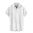 thumbnail image 5 of Mens Tops Plus Size Short Sleeve Lapel Button Up Solid Color Casual Summer Shirt White S, 5 of 6
