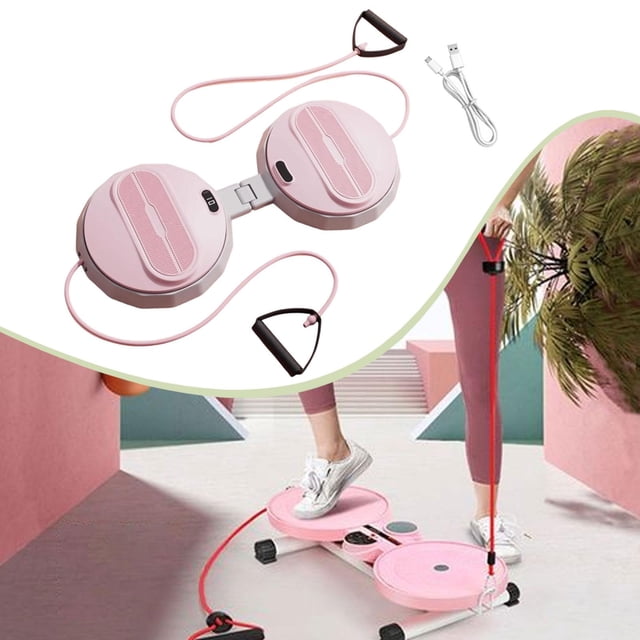 Ethern Ab Machine Folded Anti Slip Quiet 360 Degree Rotation Waist Twisting Machine Pink