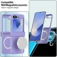 thumbnail image 4 of Designed for Samsung Galaxy Z Flip 3 Case Magnetic with Hinge Protection [Compatible with Magsafe Card Wallet and Wireless Charger],Slim Drop-Proof Protective Phone Case Cover,Purple, 4 of 6