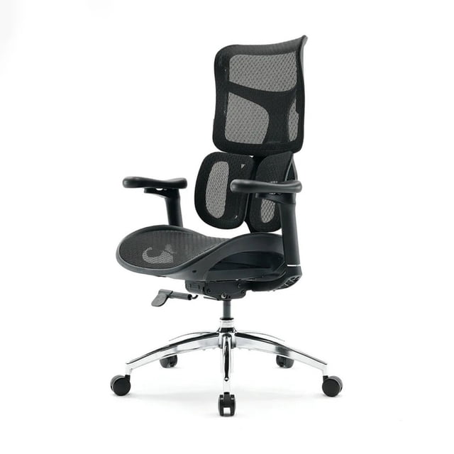 Silla Ergonómica Ultra Eco Randu Negra – Ajustable con Soporte Lumbar y Respaldo Transpirable – Home Office