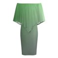 thumbnail image 4 of Gray Green Gradient Women's Off The Shoulder Ruffles Summer Wedding Guest Loose Casual Party Beach Dress, 4 of 9