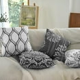 thumbnail image 4 of Decorative Throw Pillow Covers 18x18 Set of 4, Dark Grey and White Modern Simple Square Pillow Case Cushion Cover for Sofa Couch Farmhouse Outdoor Living Room (Dark Gray and White, 18x18 inch), 4 of 6