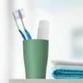 thumbnail image 2 of Unique Bargains 2pcs Bathroom Toothbrush Tumblers PP Cups for Bathroom 4.92''x3.03'' Green, 2 of 7
