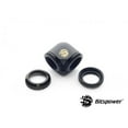 thumbnail image 3 of Bitspower Dual Enhance Multi-Link Adapter Fitting for 16mm OD Rigid Tubing, 90 Degree Angle, Matte Black, 4-pack, 3 of 4