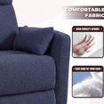 thumbnail image 6 of Vineego 360°Swivel Rocker Recliner Chair Armrest-Style Massage Recliner with Comfy High Back for Living Room,Loop Yarn Blue, 6 of 7