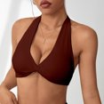 thumbnail image 2 of Sports Bra Women's Halter Twist Front Wireless Breathable Stretch Support Bra for Yoga Fitness Beach Daily Casual Layering, 2 of 4