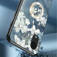 thumbnail image 6 of Feishell Compatible with Samsung Galaxy A03 Core 6.5 inch Flower Pattern Case with Diamond Ring Holder Support Magnetic Car Mount,Shockproof Luxury Glossy Glass Slim Phone Case for Women Girls,C, 6 of 13