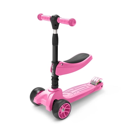 Jetson Spot Red LED Light-up Kids Kick Scooter with Seat Supports for Ages 3+  Unisex