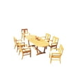 thumbnail image 1 of Grade-A Teak Dining Set: 6 Seater 7 Pc: 94" Mas Oval Trestle Leg Table And 6 Osborne Arm Chairs Outdoor Patio WholesaleTeak #51OS1307, 1 of 4