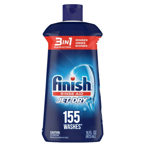 Finish JetDry Rinse Aid, 16oz, Dishwasher Rinse Agent & Drying Agent