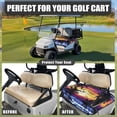 thumbnail image 4 of Whosucclay Non-slip Golf Cart Seat Cover for All Weather Outdoors, Foldable Design 4 Front Pockets Golf Cart Seat Protector, Ocean Sunset Beach, 4 of 7