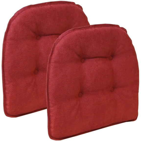 Gripper Non-slip Nouveau Tufted Chair Cushions, Set of 2, 15" x 16"