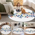 thumbnail image 6 of Eucalyptus Leaves Round Area&nbsp;Rug 3.3ft Spring Berry Plants Non-Slip&nbsp;Washable Circle Rugs Soft Felt Indoor Floor Mat for Bedroom Kitchen Living Room Bathroom, 6 of 9