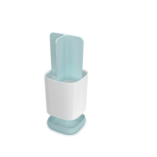 Portacepillos de Dientes Tubo de Pasta de Dientes de Plástico Sanitario Pequeño-Azul (9X9X12.7cm)