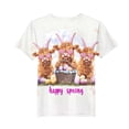 thumbnail image 4 of Blusas y camisas de manga corta con cuello redondo Camiseta estampada de manga corta de Pascua para niños Cuello redondo Manga corta Casual Versátil Para niñas Niños Top de poliéster, 4 of 5