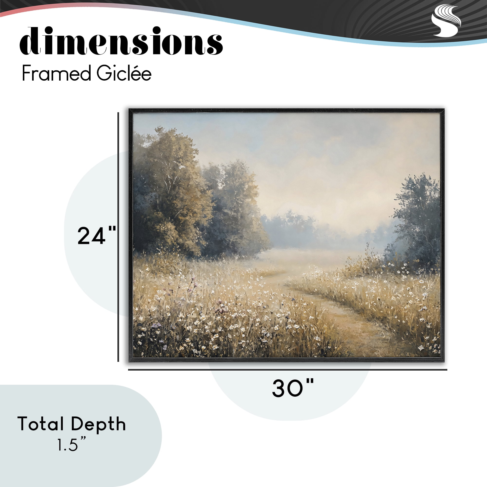 Stupell Industries Wandering Wildflower Path at Dawn Black Framed Giclee Art, design by Creative Studio