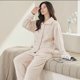 thumbnail image 3 of Conjunto de pijamas de dibujos animados para mujer, ropa de dormir de terciopelo, Coral, forro polar, traje grueso y cálido, pieza de ropa de casa para mujer, Otoño e Invierno, 3 of 5