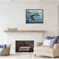 thumbnail image 2 of Stupell Industries Playful Passage Dolphins Swimming Coastal Painting Gray Floater Framed Art Print Wall Art, 2 of 6