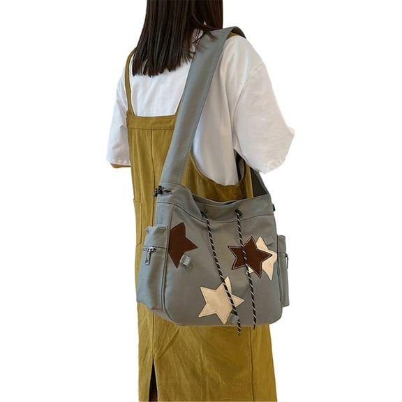 Osdhezcn 2024 Messenger Bag Canvas Star Bag School Bag Large Capacity Crossbody Bag