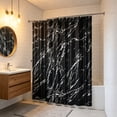thumbnail image 3 of Marble Pattern Silver Foil Shower Curtain, 72" Thickened Waterproof Bathroom Partition, Modern Home Decor Curtain for Tub & Shower Stall, Weighted Hem​, Black, 3 of 5