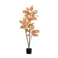 thumbnail image 2 of Nearly Natural Sumac Artificial Potted Tree - 4' - Orange and Green, 2 of 7