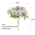 thumbnail image 5 of Artificial Flowers, Fake Peony Silk Hydrangea Bouquet Decor Plastic Carnations Realistic Flower Arrangements Wedding Decoration Table Centerpieces 2 Pack (Purple), 5 of 5