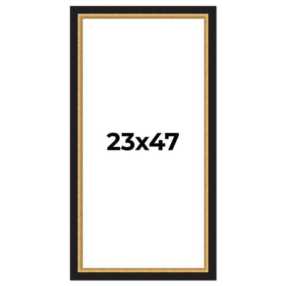 23x47 Frame Gold Real Wood Picture Frame Width 2.25 Inches | Interior Frame Depth 0.5 Inches |