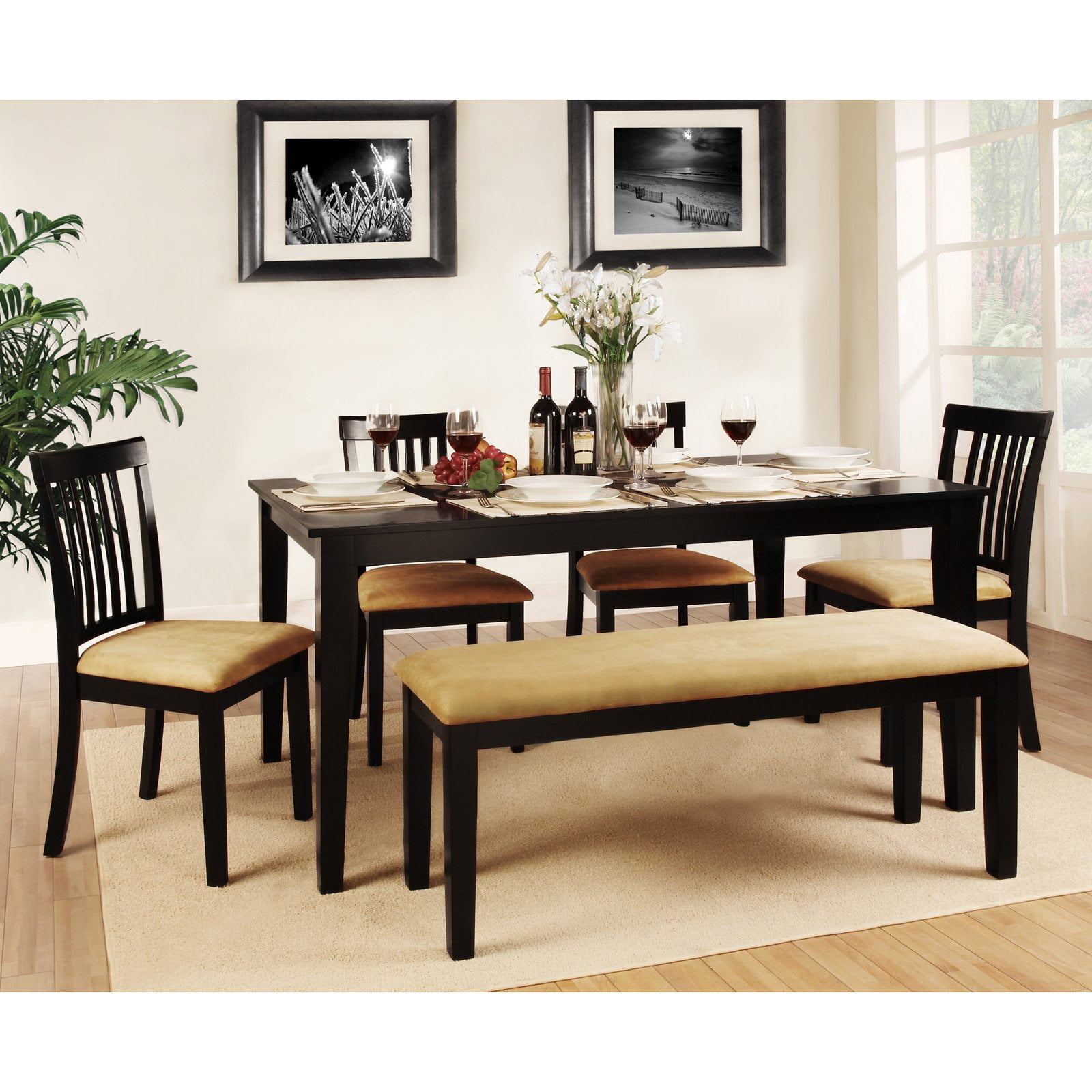 Teak Bench Dining Table Set