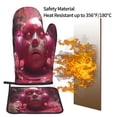 thumbnail image 5 of Xecao Surreal Pink Headphones Pattern Oven Mitts and Pot Holders Sets Heat Resistant Silicone Oven Mittens Extra Thicken Long Kitchen Cotton Oven Glove for Cooking, 5 of 7