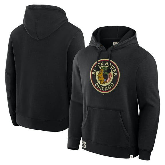 Men's Fanatics Black Chicago Blackhawks Decades Collection Tradition Hoodie