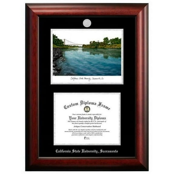 Campus Images CA925LSED-1185 11 x 8.5 in. California State University Sacramento Silver Embossed Diploma Frame with Lithograph