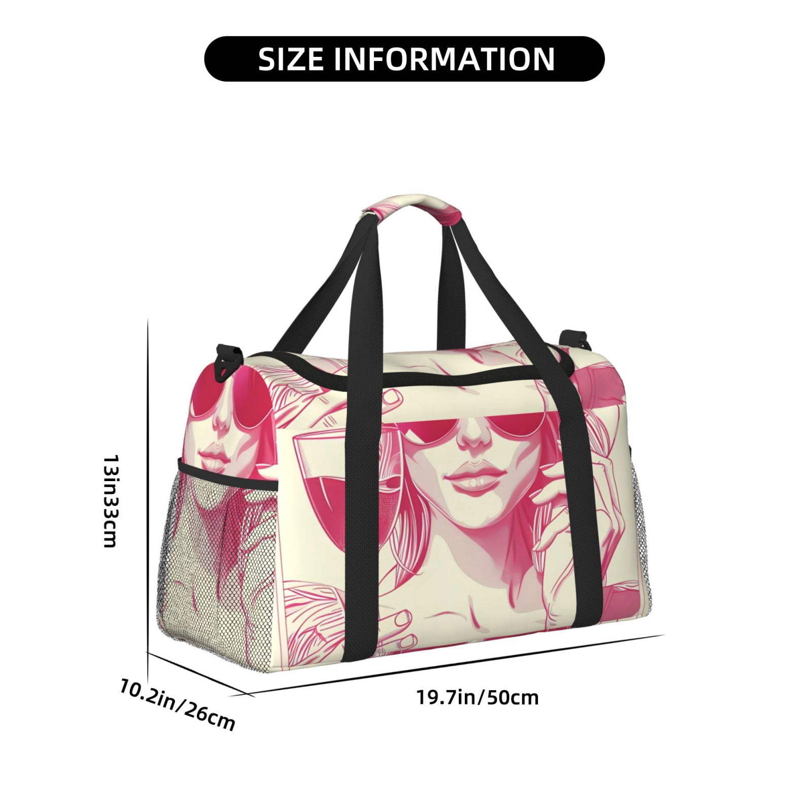Fuzoiu Ace Of Diamonds Lady Print Travel Duffle Bag,Carry On Tote Bags,Duffel Bag,Sport Gym Bag, Hospital Bag for Labor and Delivery, Overnight Bag,Luggage Bag