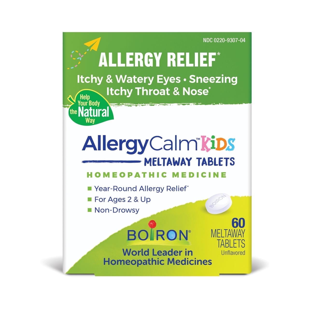 Boiron AllergyCalm Kids Tablets, Homeopathic Medicine for Allergy Relief Relief, Sneezing, Runny Nose, Itchy Throat & Nose, Meltaway 60 Tablets