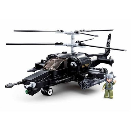 Texas Toy Distribution 752 Model Bricks KA-50 Black Shark Helicopter Building Brick Kit  333 Piece